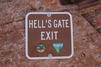 Hell's Gate Exit sign